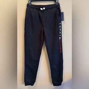 New Boys Tommy Hilfiger Black Sweatpants, Size Medium 10/12
